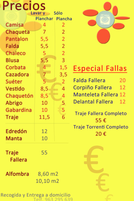 Precios tintoreria domicilio valencia